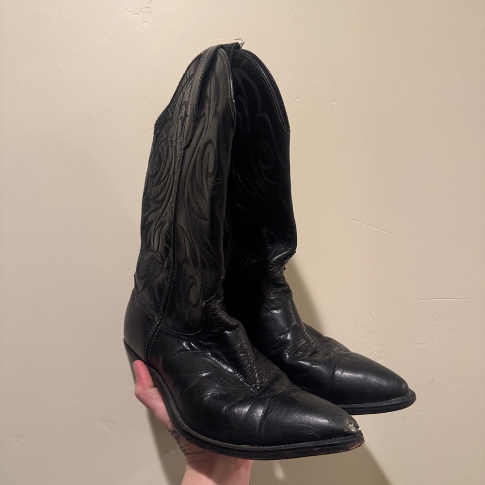 Vintage black cowboy boots